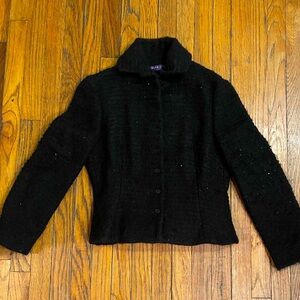 Ralph Lauren Collection Wool Peplum Jacket sparkling sequin on Black Wool
